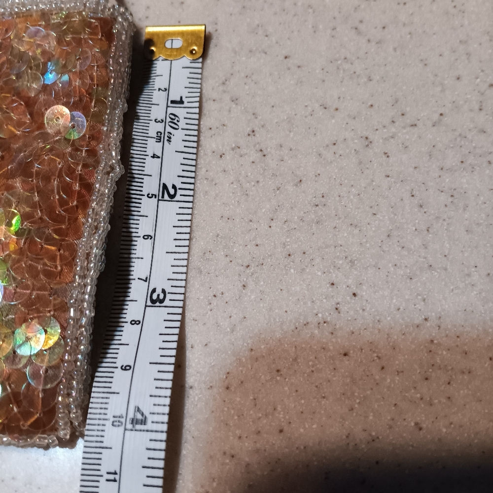 Sequined Rust Colored Formal Wristlet - Picture 7 of 8